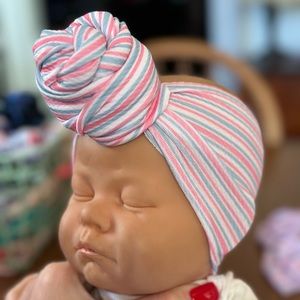 Handmade Newborn baby Top Knot headwrap!